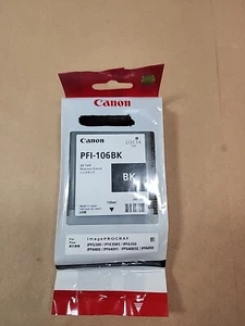 New Genuine Canon PFI-106BK Black iPF6300 iPF6400 iPF6400S iPF6450 Expired 11/21 - Picture 1 of 6