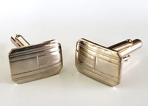 Gemelos rectangulares texturizados de colección década de 1950 en tono dorado - Imagen 1 de 4