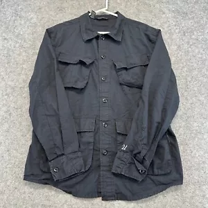 Undefeated Jacket Mens Large Black Military Ripstop Army Indian Head Shirt Retro - Picture 1 of 10
