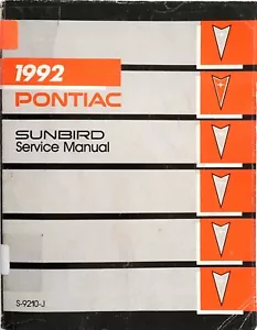 1992 Pontiac Sunbird Factory Service Manual Original Shop Repair Book SE LE GT - Foto 1 di 4