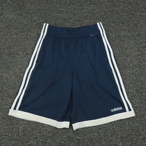 Adidas Shorts Youth Medium Navy Blue & White Breathable Running Gym Casual Boys - Picture 1 of 11