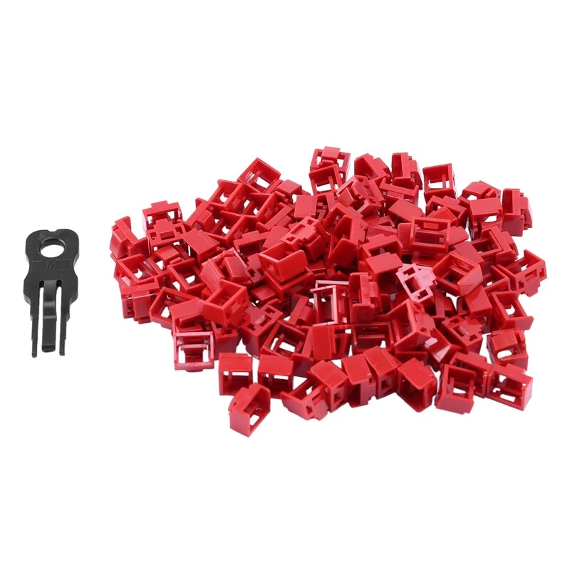 100pcs Red Rj45 Port Ethernet LAN Hub Anti Dust Cover Plug Cap Blockout M2u8