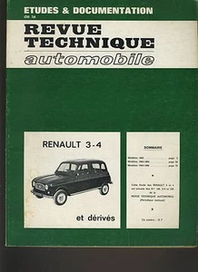 (13B)REVUE TECHNIQUE AUTOMOBILE RENAULT 3 - 4 et dérivés - Picture 1 of 1