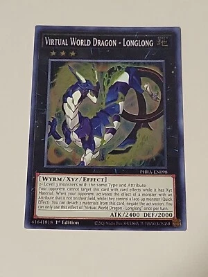 PHRA-EN098 Virtual World Dragon - Longlong Super Rare 1st Edition NM YuGiOh(090) - Image 1 of 4