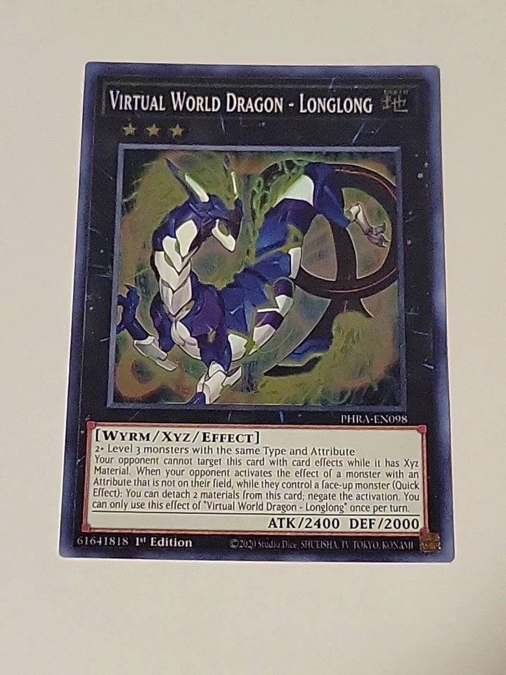 PHRA-EN098 Virtual World Dragon - Longlong Super Rare 1st Edition NM YuGiOh(090) - Image 1 of 4
