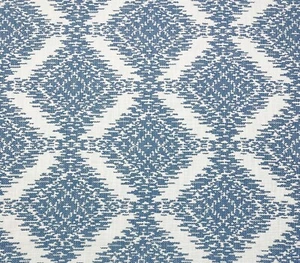 BALLARD DESIGNS VARNEY BLUE GLOBAL IKAT GEOMETRIC MULTIUSE FABRIC 2 YARDS 54"W - Picture 1 of 6