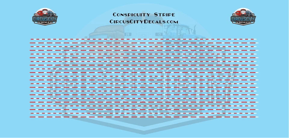 Conspicuity Stripe for HO Scale 1:87 Vehicles Red/White - Image 1 of 1