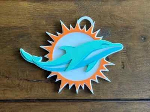 Miami Dolphins Small Necklace Pendant – Bold NFL Fan Pendant for True Supporters - Picture 1 of 3