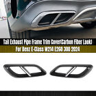 Tail Exhaust Pipe Frame For Benz E W214 E260 E300 AMG 2024-up Carbon Fiber Look