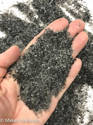 Crushed Black Obsidian Sand, 0.25mm-2mm, for Stone Inlay, Sand Jewelry, & Resin - Image 1 of 3