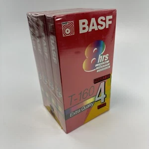 Paquete de 4 cintas de video VHS en blanco de calidad extra BASF T-160 8 HORAS nuevas selladas - Imagen 1 de 7