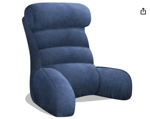 Almohada de respaldo para sentarse en la cama, almohada de lectura, brazos extra grandes - azul oscuro - Imagen 1 de 4