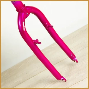 NOS VINTAGE MTB STEEL FORK 1"1/4 MOUNTAIN BIKE 26" 559 THREADED OLD purple metal - Picture 1 of 7