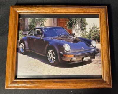 Porsche Print 1988 azul 3,3 litros 930 Turbo/8x10 enmarcado con cristal Foto 1 de 4
