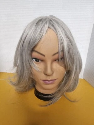 Womens Medium Length Silver Hair HAIRPIECE Covers BALDING  - Image 1 of 4