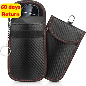 Faraday Pouch Car Key Signal Blocker 2 Pack RFID Anti Theft Key Fob Protector Ba - Picture 1 of 12