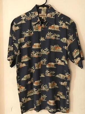 M CAMPIA MODA Men's Blue Old Trucks Tropical Cotton Hawaiian Shirt NEVER WORN - Image 1 of 4