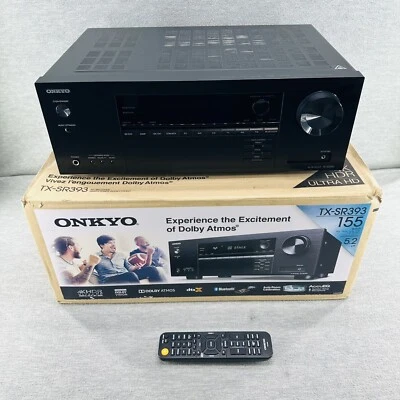 ONKYO TX-SR393 5.2 - Channel A/V Receiver Ultra HD Dolby Atmos   FOR PARTS - Image 1 of 4