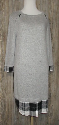 Vestido Suéter Maurices Mujer Talla Pequeña Gris Largo Túnica Cuadros Nuevo con Etiquetas Otoño Oficina Foto 1 de 4