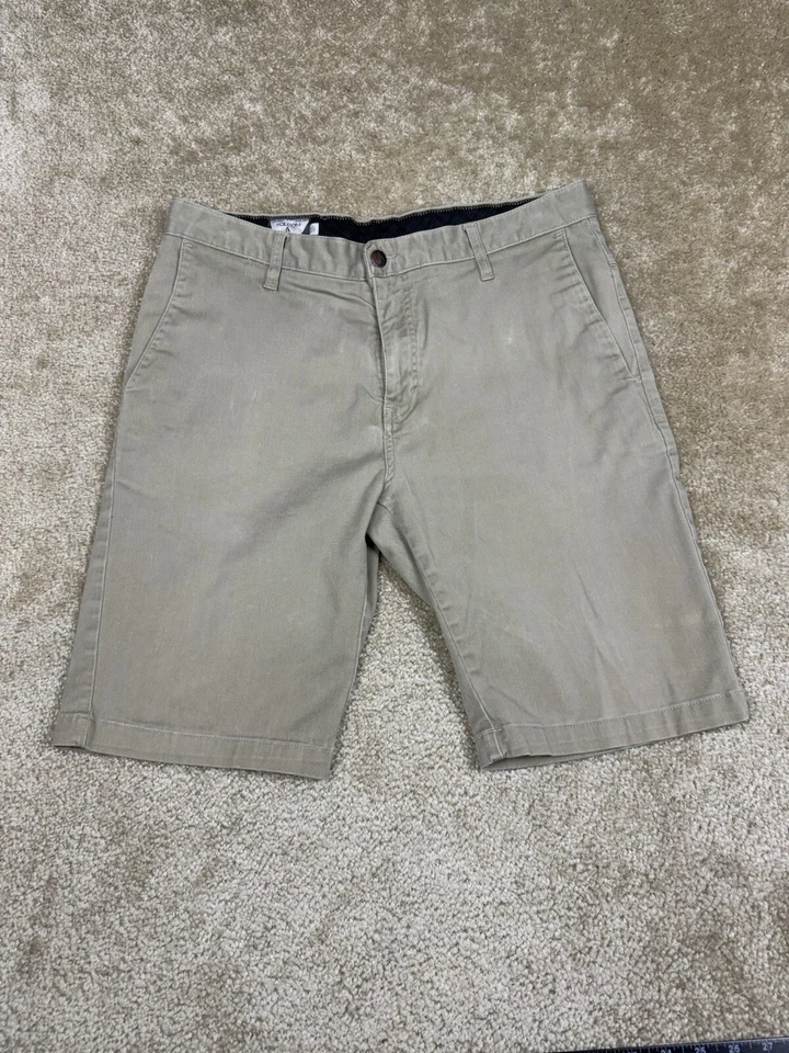 Volcom Slash Pockets Casual Size 32 Flat Front Chinos Shorts Beige Tan A975 - Image 1 of 4