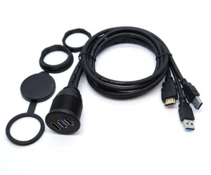 Staubdicht USB3.0 HDMI Panel Unterputz Verlängerungskabel für Auto Stecker auf Buchse - Bild 1 von 9