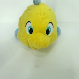 Disney Flounder Plush The Little Mermaid 10" L Yellow Blue Fish Authentic Patch - Picture 1 of 6