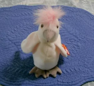 TY Beanie Baby KUKU Cockatoo Beanie Baby 1998 etichetta altalena errore Gasport - Foto 1 di 12
