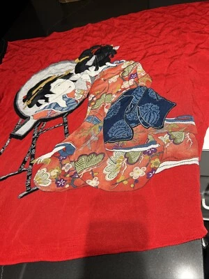 Bufanda de seda con estampado japonés Ukiyoe, tela Foto 1 de 4