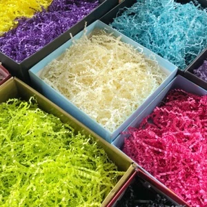 Crinkle Cut Paper Shred Easter Basket Grass Shredded Gift Box Filler - Picture 1 of 15