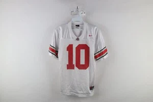Vtg Nike Boys Medium Spell Out Ohio State University Football Jersey White #10 - Picture 1 of 13
