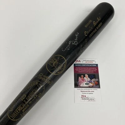 Ernie Banks Signed 1976 Louisville Slugger Bicentennial Game Baseball Bat JSA - Image 1 of 4