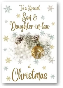 Son & Daughter-In-Law Christmas Winter Xmas Holiday Greetings Card - New - Picture 1 of 1