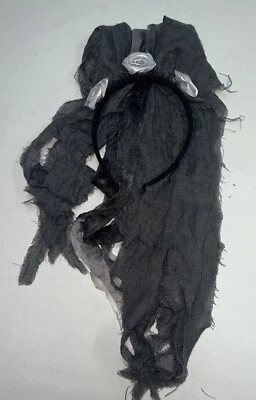 Disfraz de Halloween Zombie Novia Diadema Accesorio Gris Mujer Niña Foto 1 de 3
