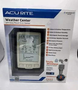 Acurite Weather Station Digital Wind Temperature Humidity Atomic Clock (3 In 1) - Picture 1 of 4