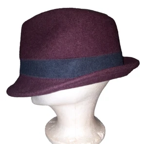 Uniqlo Gentleman Purple 100% Wool Felt Fedora Hat Gentle Felt Size: L - Picture 1 of 9