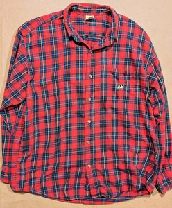 Big Dogs Santa Barbara Shirt XL USA Red Plaid Flannel Button Embroider Logo - Picture 1 of 6