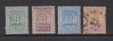 British Guiana - 4 from 1907 set, cat. $ 44.50 Cover