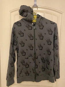 Fortnite Skull Trooper Epic Games Boys Hoodie Full Zip Gray Yellow Size Youth XL - Picture 1 of 3