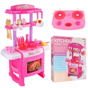 29 PCS Kids Toddlers Kitchen Cooking Pretend Play Toy Set Gift With Lights Sound - Picture 1 of 15