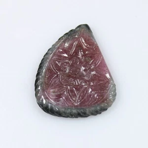 Watermelon Tourmaline Carving Natural 13.40 Carats 25x20x3 mm From Brazil - Picture 1 of 9