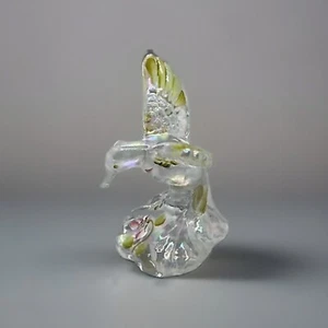 Fenton Glass Hummingbird Figurine Iridescent Hand Painted Signed V. Cline - Picture 1 of 5