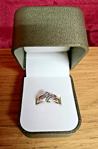 Anillos de oro blanco con diamantes entrelazados anillos intercambiables en caja Talla N - Imagen 1 de 17