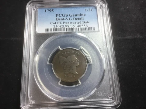 1795 Half Cent, C-4 PE Punctuated Date PCGS Bent VG-Detail Cover