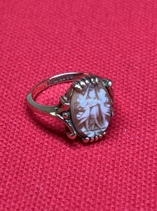 Vintage 10K Gold Cameo Ring “Three Graces” – Signed MASON – Size 6.5 - Picture 1 of 10