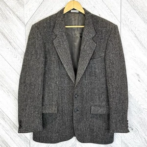 Vintage Harris Tweed Blazer Sport Coat Jacket Mens Size 42T Wool Herringbone - Picture 1 of 8