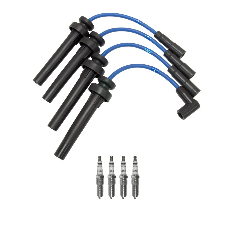 NGK 7mm Wire Set 4 Iridium Spark Plug Kit For Chrysler PT Cruiser Dodge Neon L4 - Image 1 of 1
