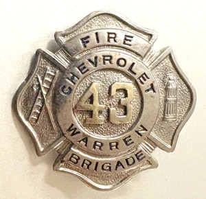 VTG Automotive Factory Fire Brigade Badge: CHEVROLET WARREN MICHIGAN; Raised #43 - Picture 1 of 2