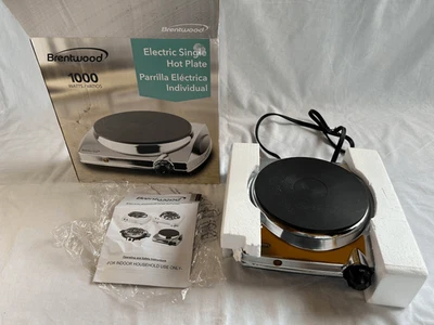 Placa caliente eléctrica individual Brentwood 1000 W, dormitorio, viaje, camping Foto 1 de 4