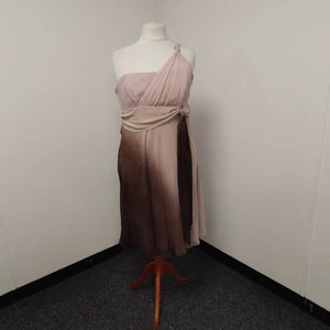 Debut Ombre Pink Beige Brown Prom Event Formal Dress UK Size 18 Classic Timeless - Picture 1 of 14