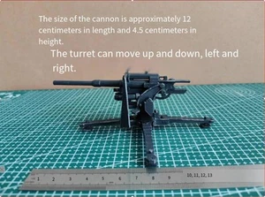 Handcrafted  model German 88mm FLAK anti-aircraft gun scene ornament - Picture 1 of 4